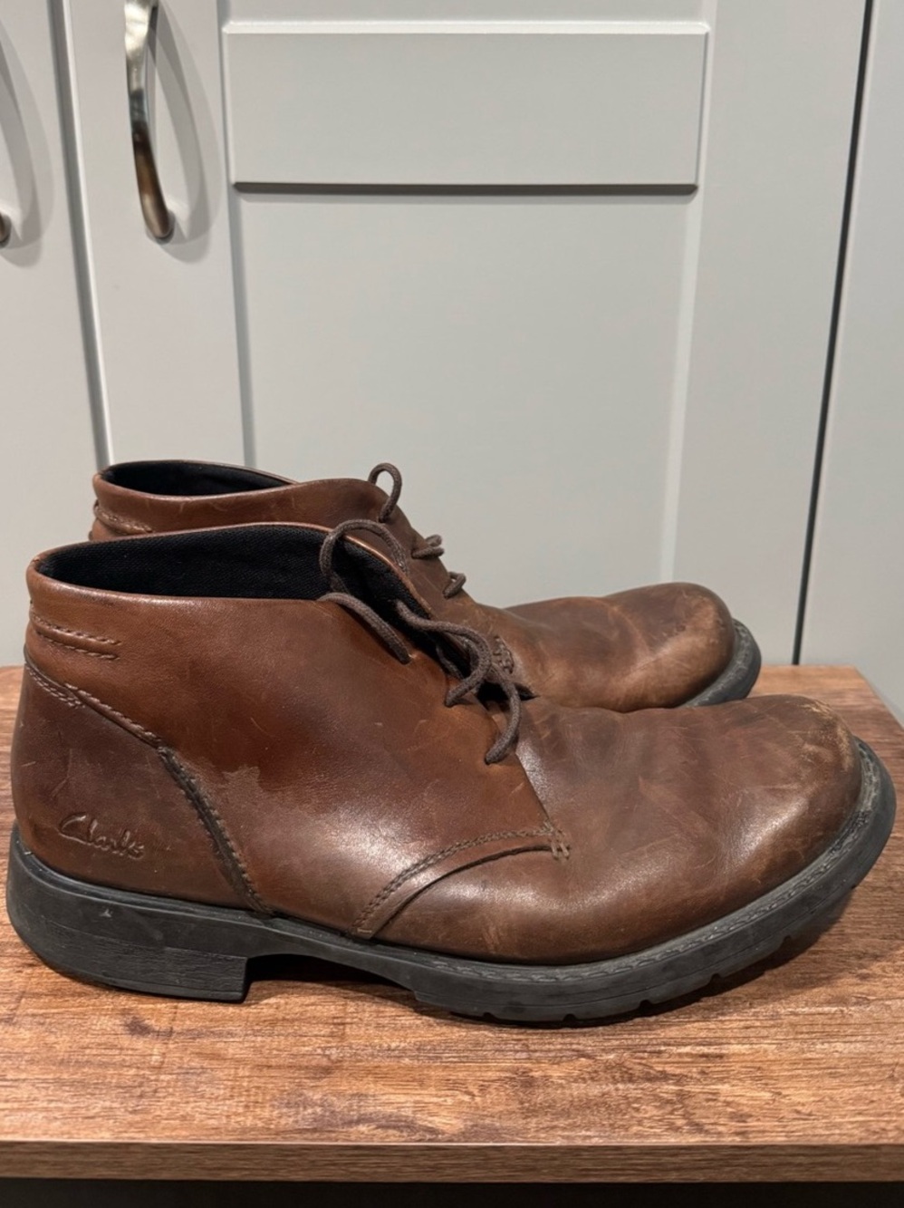Clarks Men's Leather Lace-Up Boots US 12
